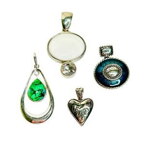 Lia Sophia and Roman Silver Tone Pendants Lot